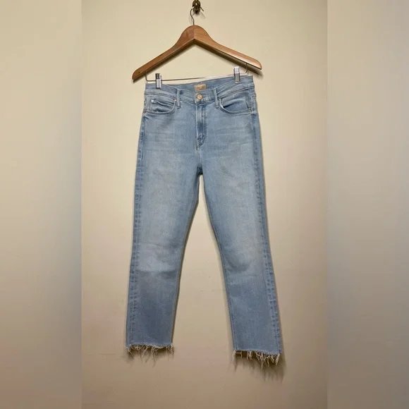 MOTHER The Mid Rise Dazzler Crop Fray in Sun Kissed